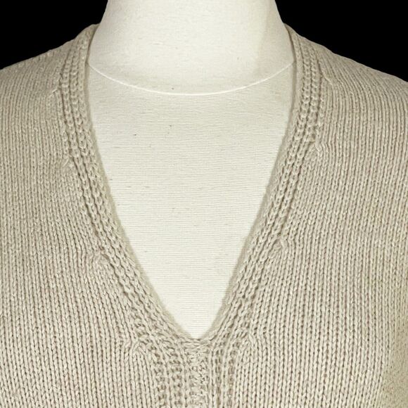 Vince Tunic Poncho Yak Sweater Sz XS Mix Ribbed 46 Bust Oversize Heather Oatmeal - Picture 9 of 13